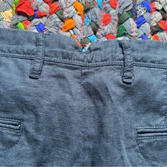 GAP Navy Blue Flat Front Linen Blend 10” Shorts Men’s Size 33 Summer Preppy - Picture 11 of 16